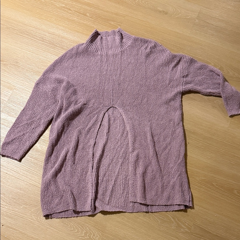 Free People Dusty Pink Cowl Neck Sweater